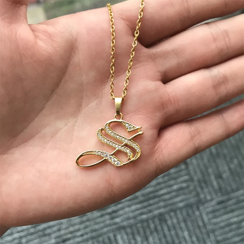 A–Z Letter Crystal Necklace – Perfect for You & Your Loved Ones