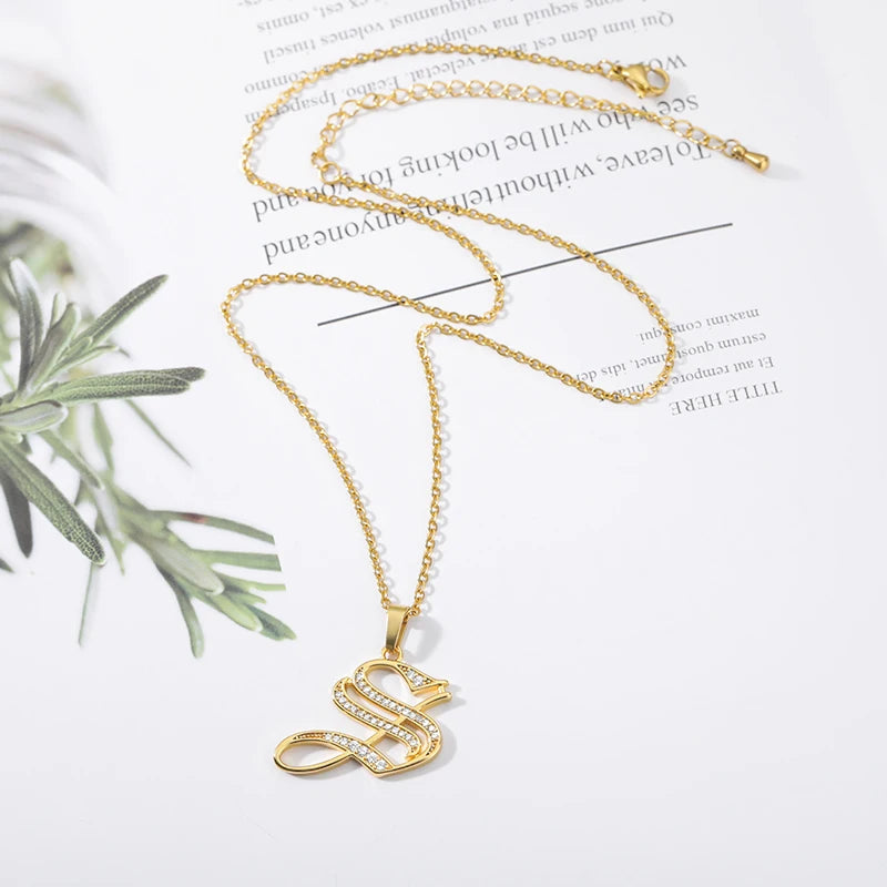 A–Z Letter Crystal Necklace – Perfect for You & Your Loved Ones