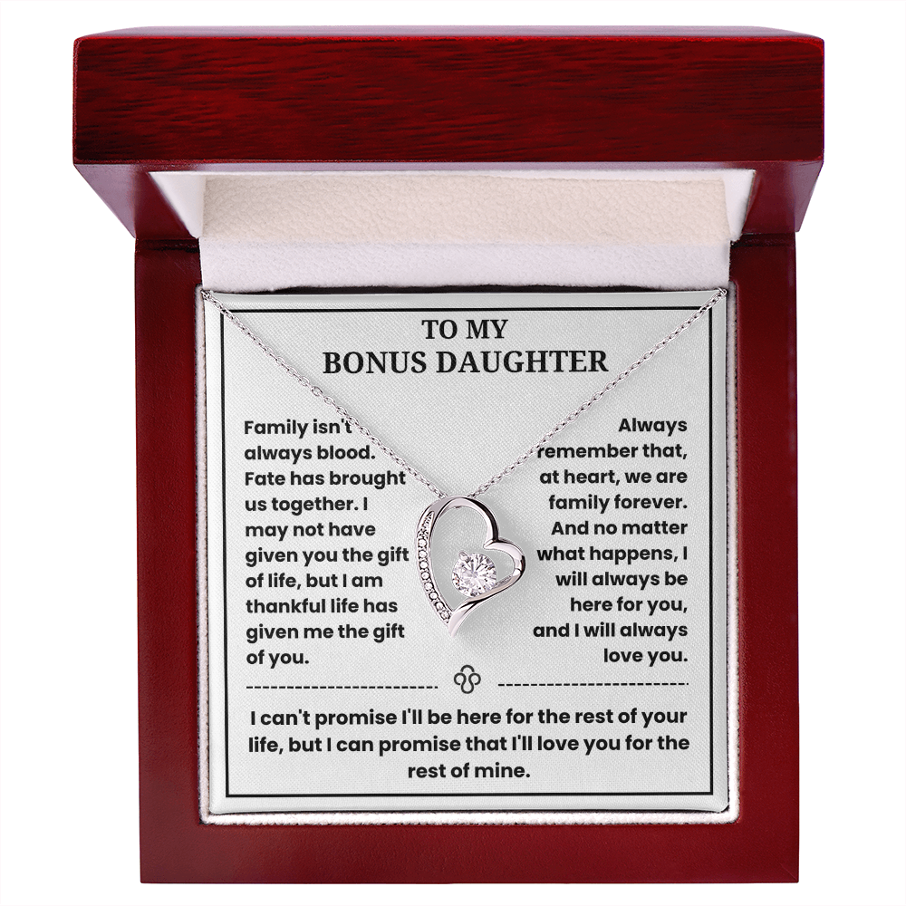 To My Bonus Daughter - "My Family Forever" Necklace