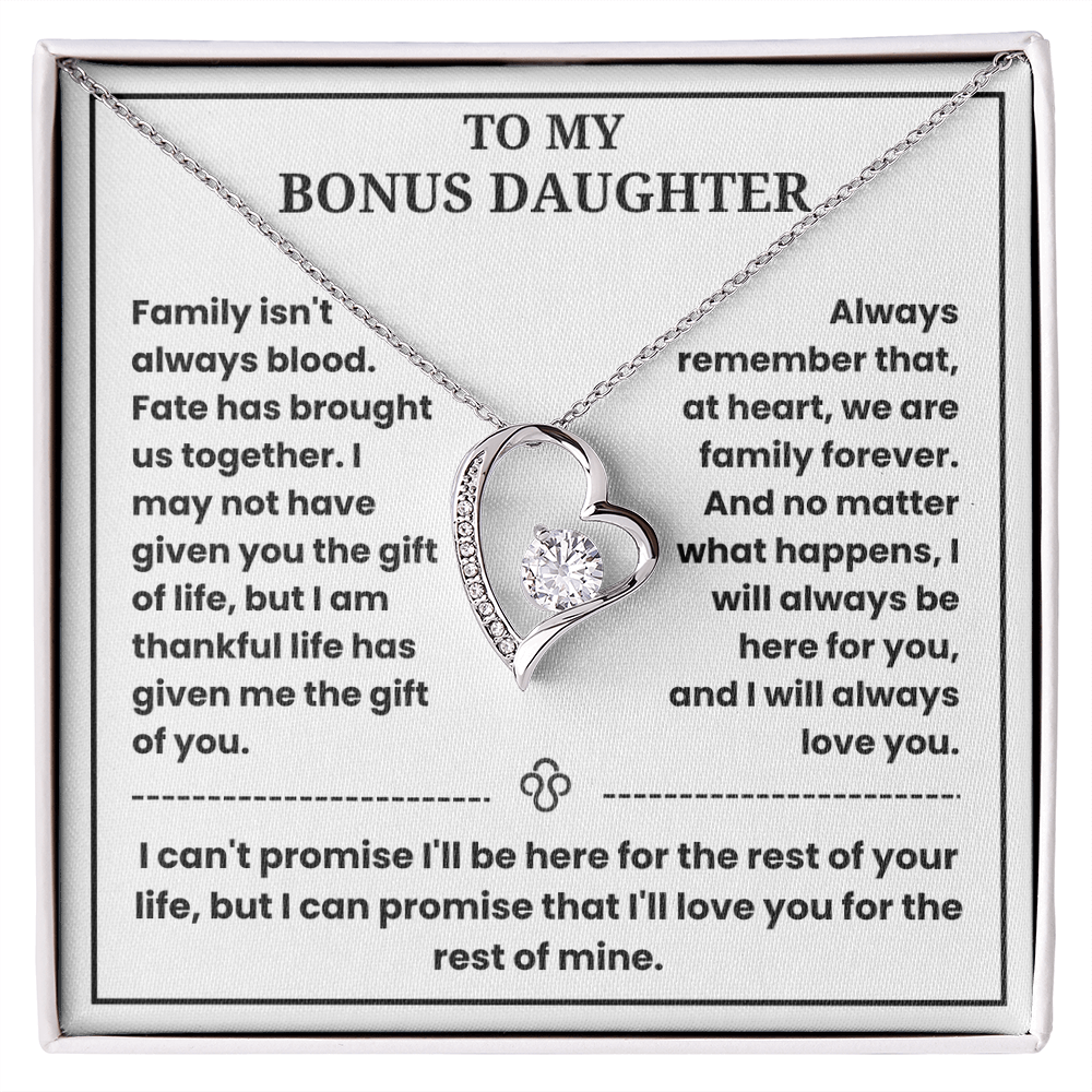 To My Bonus Daughter - "My Family Forever" Necklace