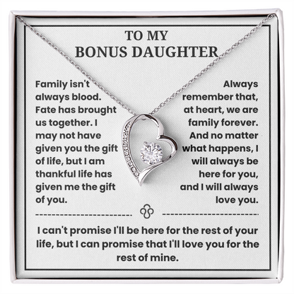 To My Bonus Daughter - "My Family Forever" Necklace