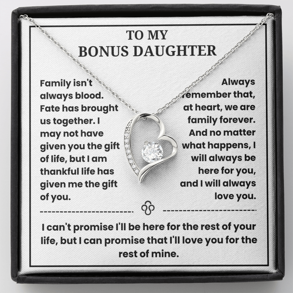 To My Bonus Daughter - "My Family Forever" Necklace