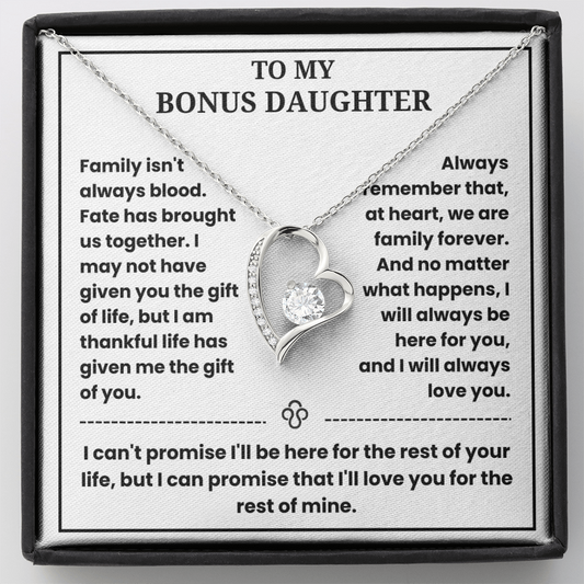 To My Bonus Daughter - "My Family Forever" Necklace