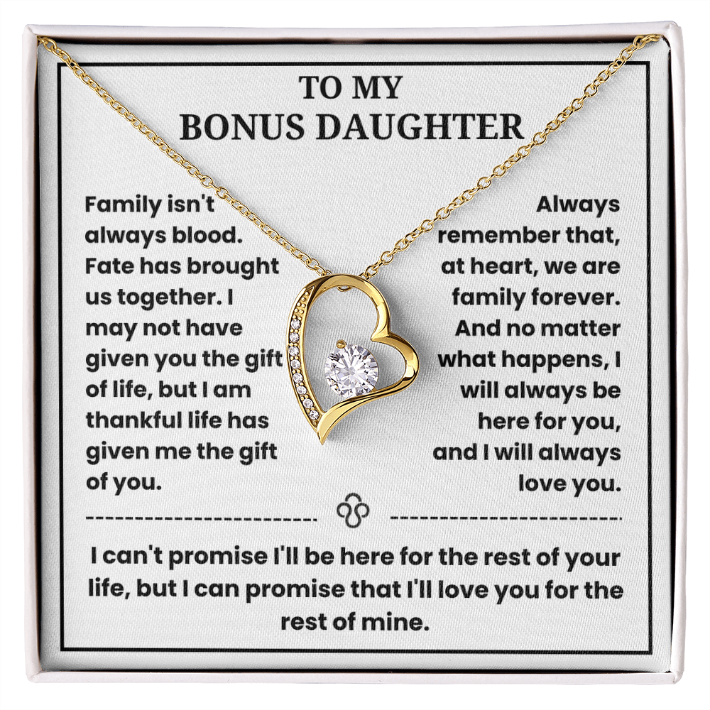 To My Bonus Daughter - "My Family Forever" Necklace