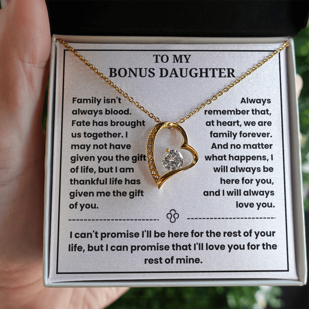 To My Bonus Daughter - "My Family Forever" Necklace