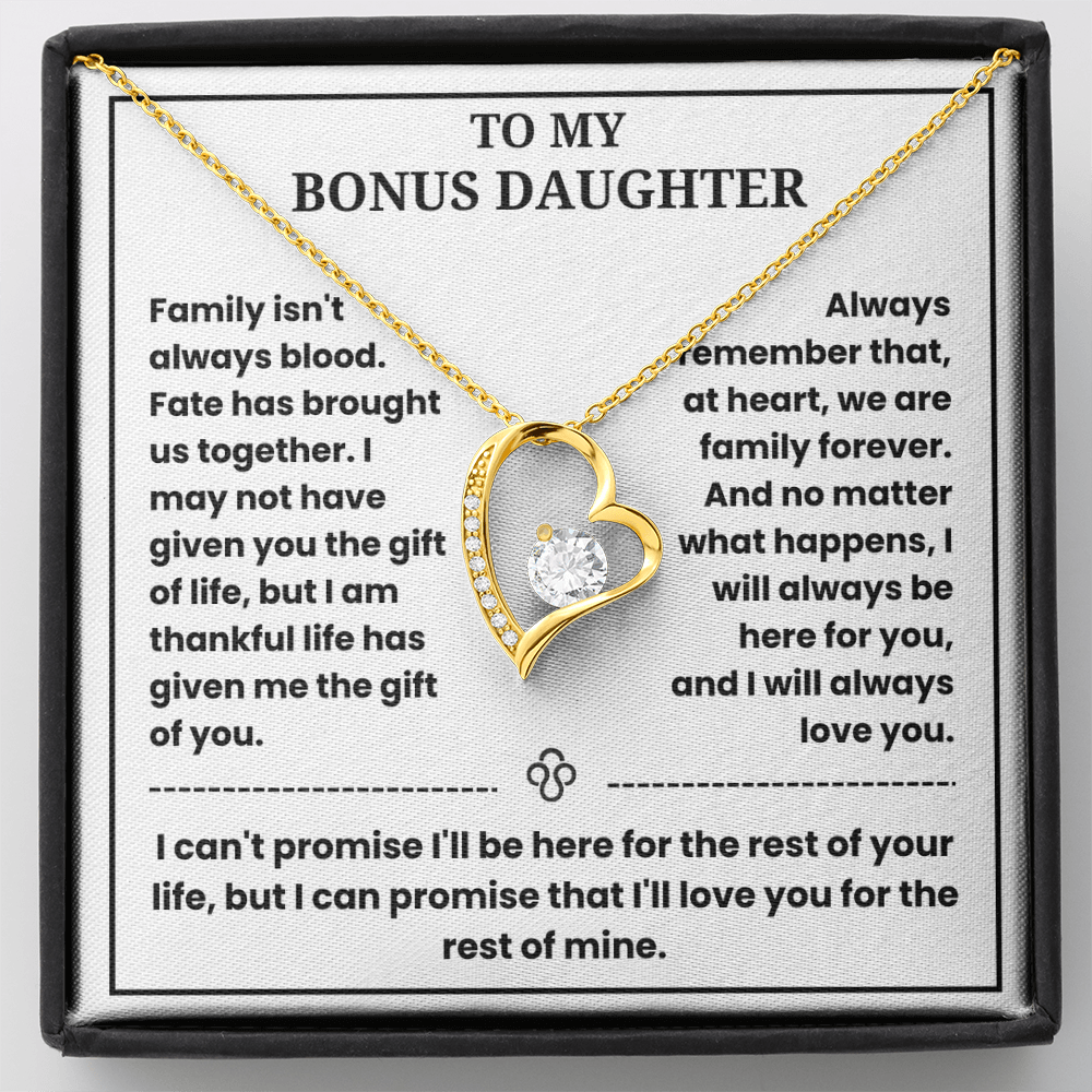To My Bonus Daughter - "My Family Forever" Necklace
