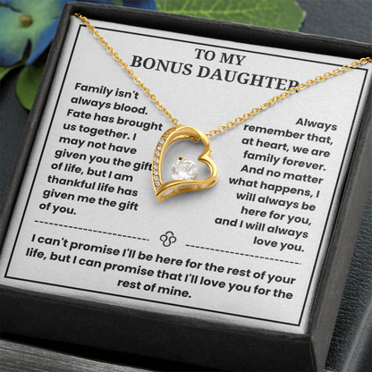 To My Bonus Daughter - "My Family Forever" Necklace