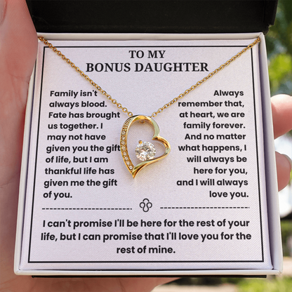 To My Bonus Daughter - "My Family Forever" Necklace